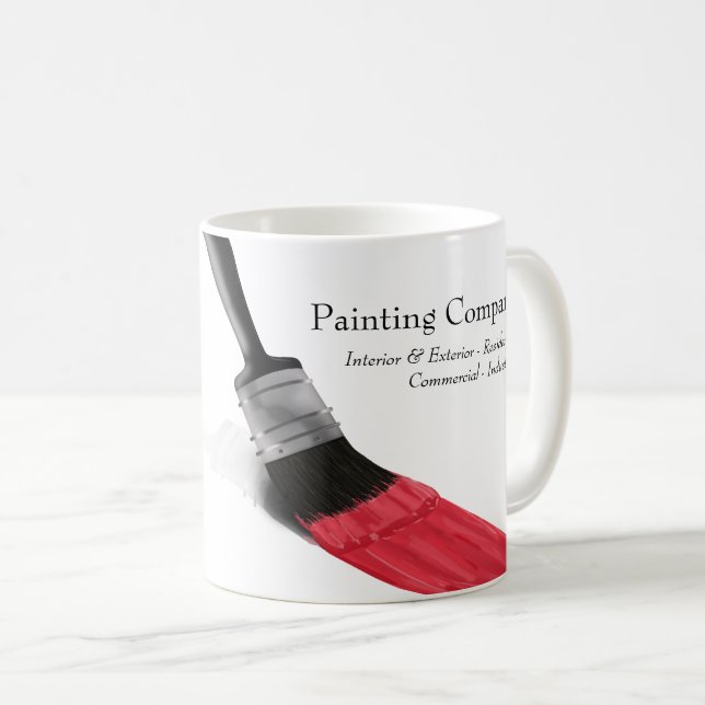 Painting Painter Service Company Brush Red Coffee Mug (Front Right)