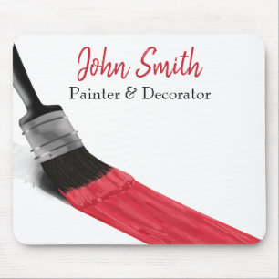Painting Painter Service Company Brush Red Mouse Pad