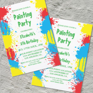 Painting Party Kids Birthday Invitation