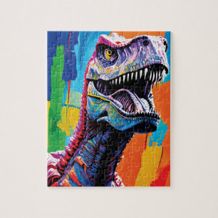 Painting Portrait Of A Tyrannosaurus Rex   T-Rex Jigsaw Puzzle