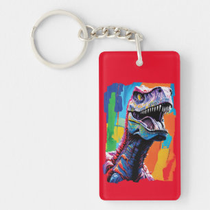 Painting Portrait Of A Tyrannosaurus Rex T-Rex Keychain