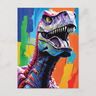 Painting Portrait Of A Tyrannosaurus Rex   T-Rex Postcard