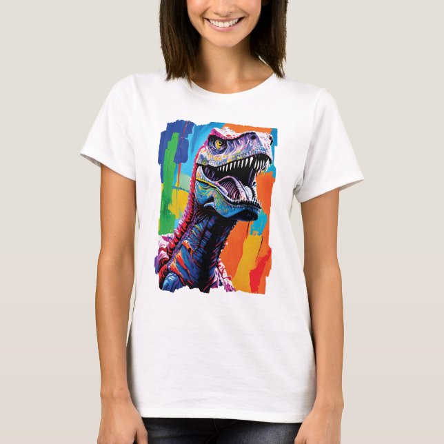 Painting Portrait Of A Tyrannosaurus Rex | T-Rex T-Shirt (Front)