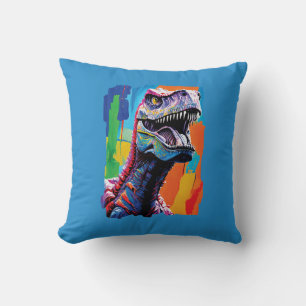 Painting Portrait Of A Tyrannosaurus Rex T-Rex Throw Pillow