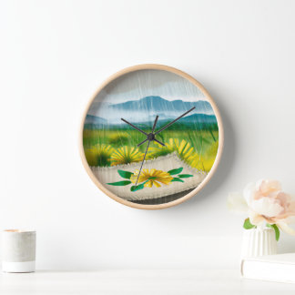 Painting rainy season  clock