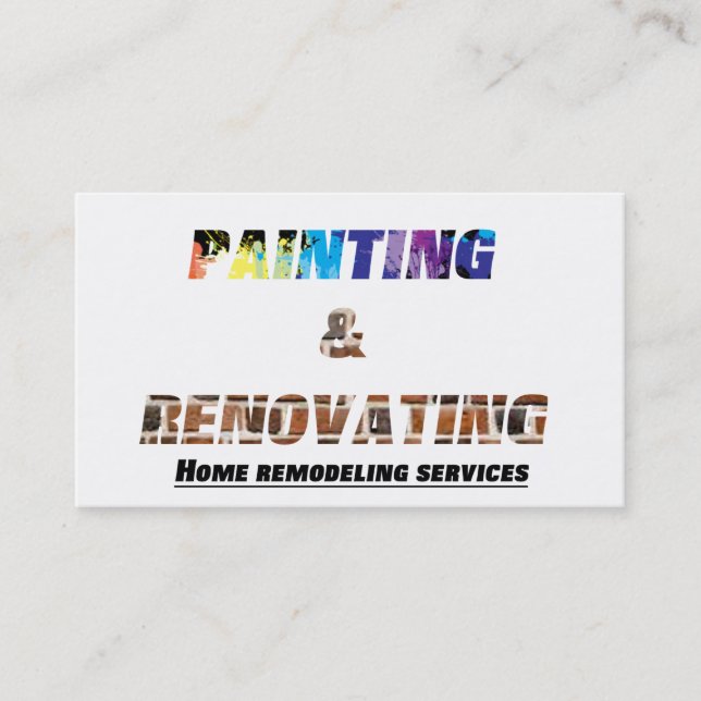 Painting & Renovating Services Business Card (Front)