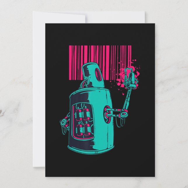 Painting | Robot Spray Painting Grafi Bar Code Invitation (Front)