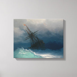 Painting sea ship Premium Wrapped Canvas (Gloss)