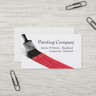 Painting Service Company Brush Red - Business Card