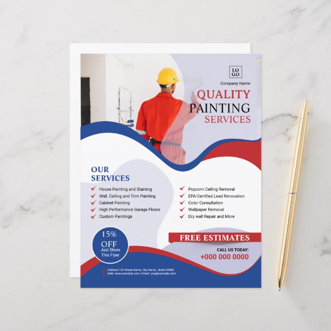 Painting Service Flyer Template: (Front/Back In Situ)
