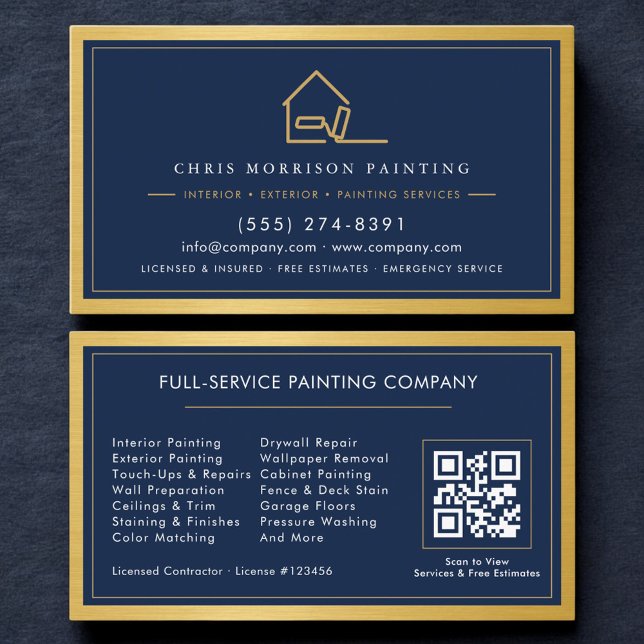 Painting Service QR Code Home Painter  Business Card (Creator Uploaded)