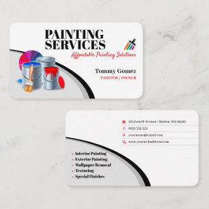 Painting Services Paint Rollers Business Card