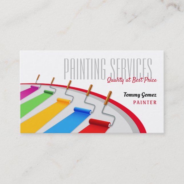 Painting Services | Paint Rollers Business Card (Front)