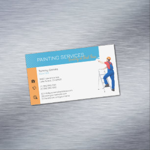 Painting Services Painter at work Magnetic Business Card
