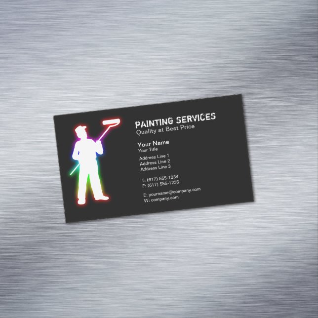 Painting Services | Painters Black Magnetic Business Card (In Situ)