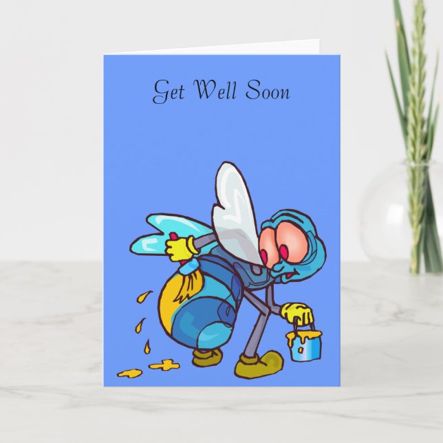 Painting Stripes Get Well Card (Front)