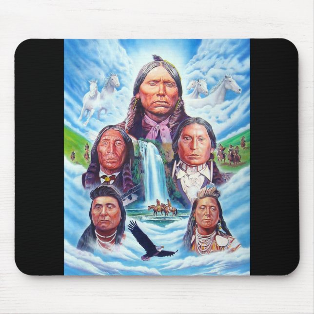 Painting Template Native Americans Indian Chiefs Mouse Pad (Front)