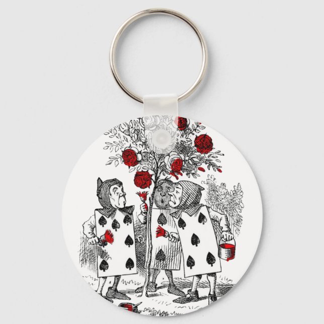 Painting the Roses Red Keychain (Front)