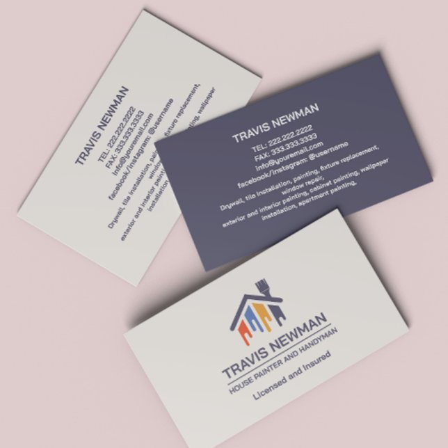 Painting Tools Handyman Carpenter Tools Wood Business Card (Creator Uploaded)