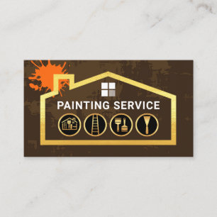 Painting Tools Peeling Paint Gold Home Business Card