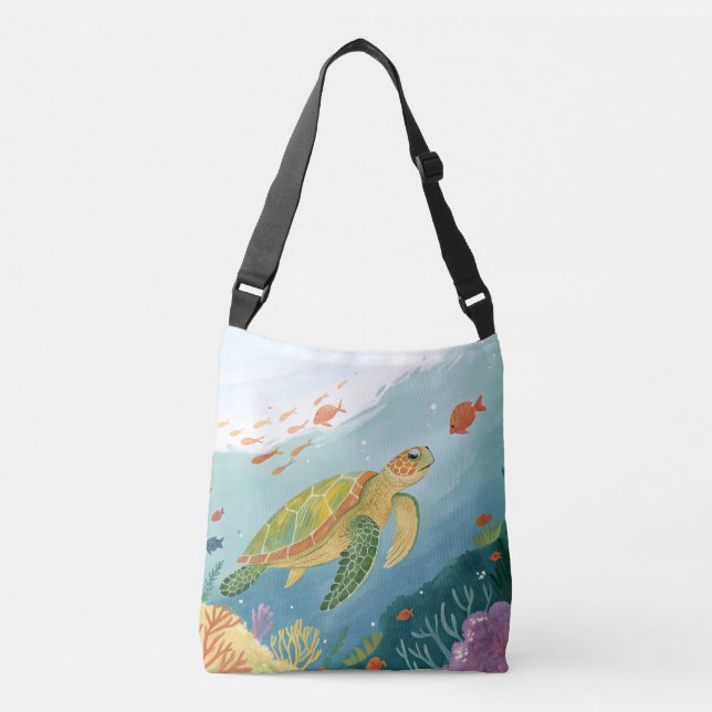 Painting Turtle Crossbody Bag (Front)