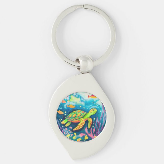 Painting Turtle Keychain (Front)