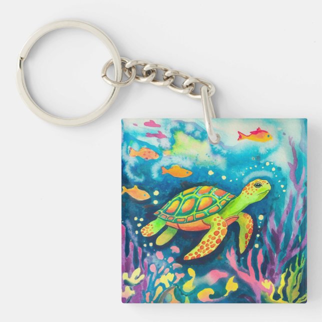 Painting Turtle Keychain (Front)