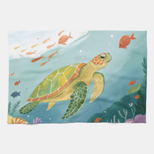 Painting Turtle Kitchen Towel