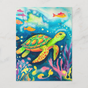 Painting Turtle Postcard