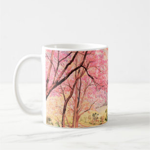Painting watercolor landscape pink red flower of W Coffee Mug