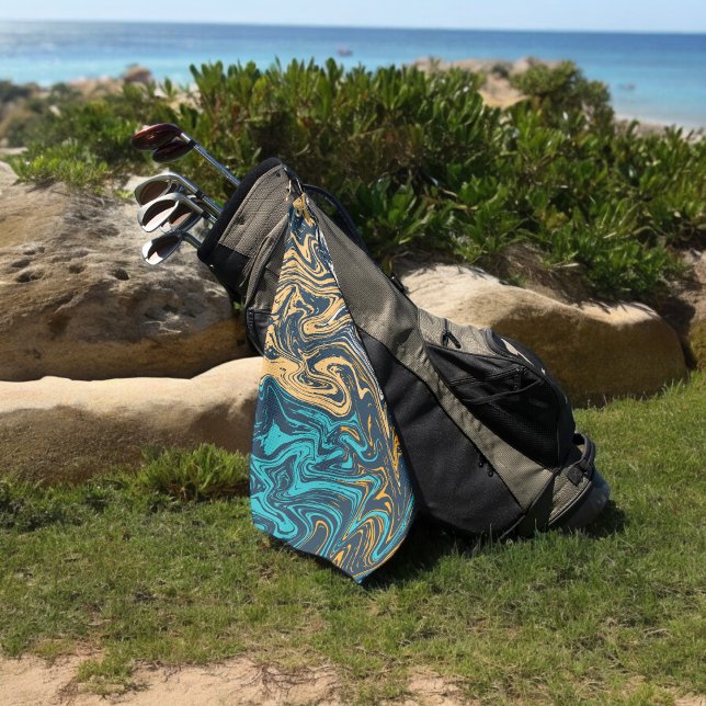 painting waves golf towel (golf towel)