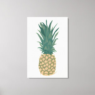 Painting Whole Ripe Pineapple Wrapped Canvas