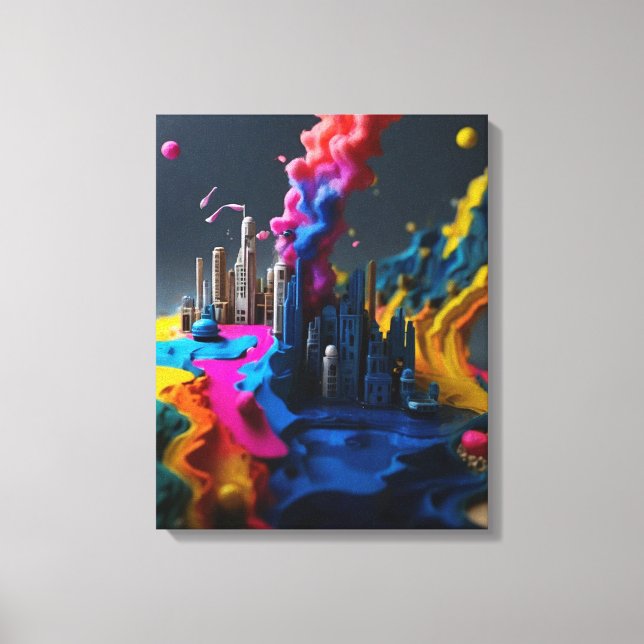 Painting with message to save water canvas print (Front)