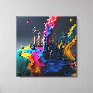 Painting with message to save water canvas print
