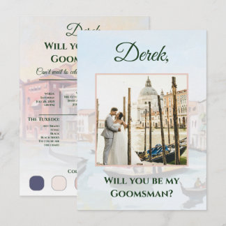 Paintings of Venice Groomsman Proposal Photo Card