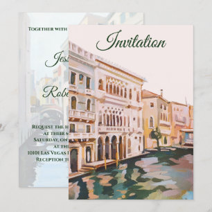 Paintings of Venice, Italy Wedding Invitation
