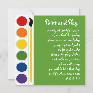 Paints and Brushes Invitation