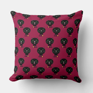 Pair of Black Kitty cats  Throw Pillow