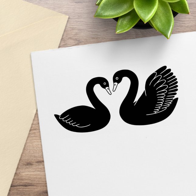 Pair of Black Swans Rubber Stamp (Creator Uploaded)