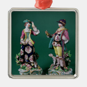 Pair of Bow figures of a Sportsman Metal Ornament