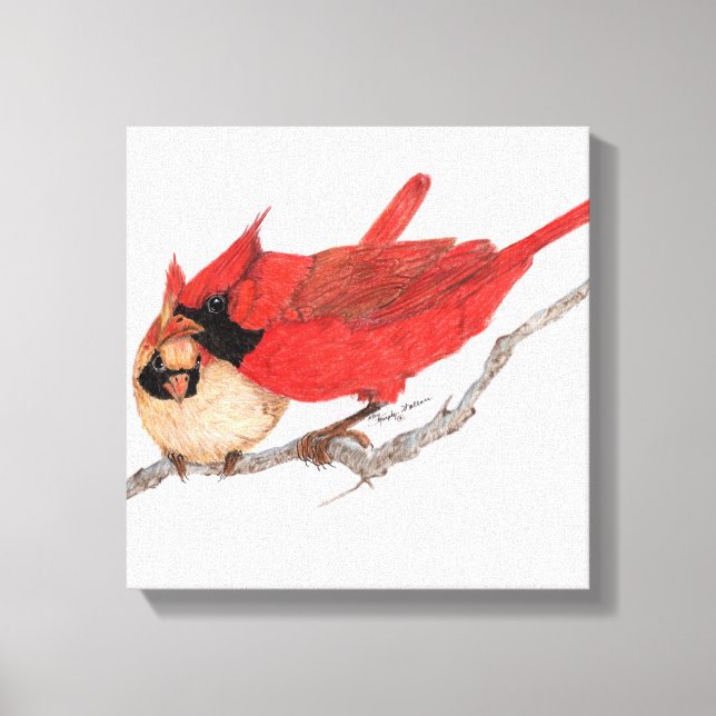 Pair of Cardinals Canvas Print (Front)