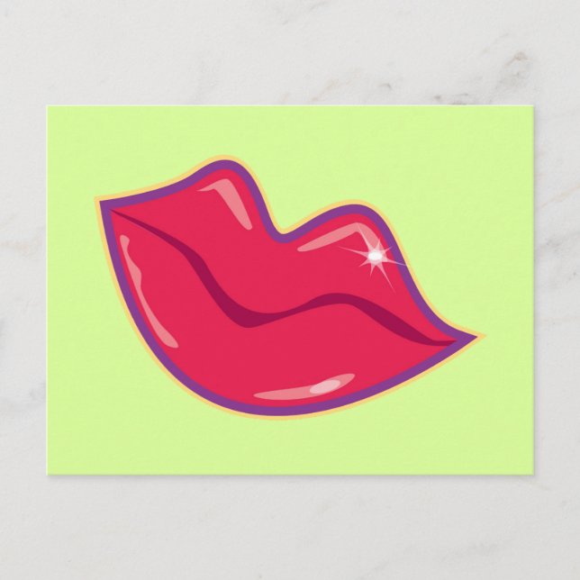 Pair of Cherry Red Lips Postcard (Front)