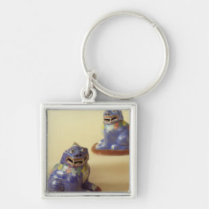 Pair of Chinese cloisonne dogs, 18th century Keychain