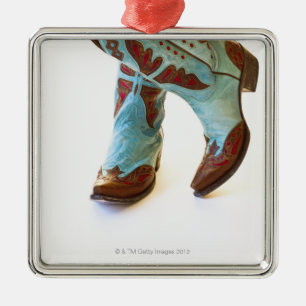 Pair of cowboy shoes 3 metal ornament