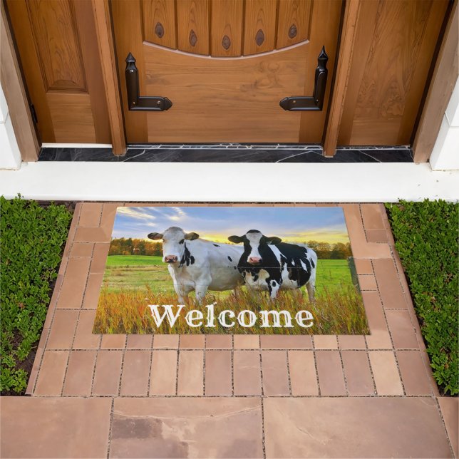 Pair of Cows in the Pasture Welcome Doormat (Outdoor)