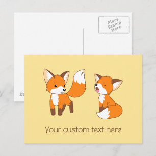Pair of Cute Little Foxes Postcard