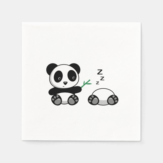 Pair of Cute Little Pandas Napkin (Front)
