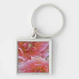 Pair of Dahlia flowers, Dahlia spp. , Keychain