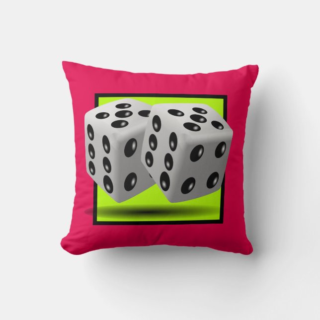 Pair of Dice Throw Pillow (Front)