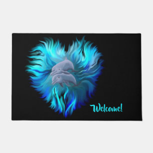 Pair of dolphins doormat